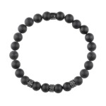 Korálkový náramek Adam - 8 mm přírodní matný onyx, Černá 21 cm