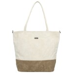 Trendy dámská koženková kabelka na rameno Jigme, krémová