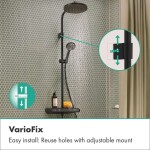 HANSGROHE - Activera S Sprchový set s termostatem, průměr 24 cm, 2 proudy, EcoSmart, matná černá 28638670