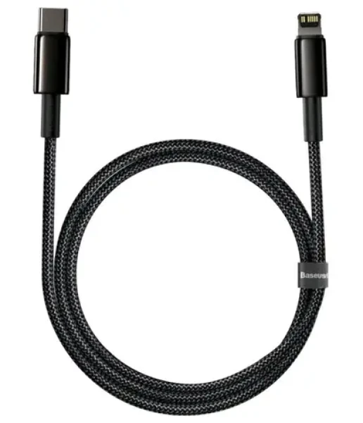 Baseus CATLWJ-A01 Tungsten Gold Fast Charge černá / Kabel USB-C na Lightning 20W 2 m (57983104536)