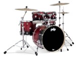 PDP Concept Maple 5 Piece Set Red to Black Fade Laquer