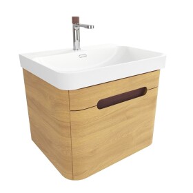 Koupelnová skříňka s umyvadlem SAT Fusion 57,5x43x45 cm dub medový mat SATFUSION60DMUBA SATFUSION60DMUBA