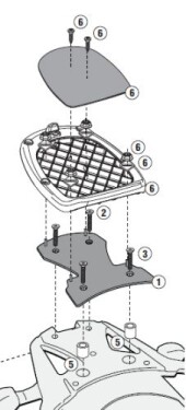 Sr3105M special rack Suzuki DL 1000 V-Strom (14-16) včetně plotny pro Monolock