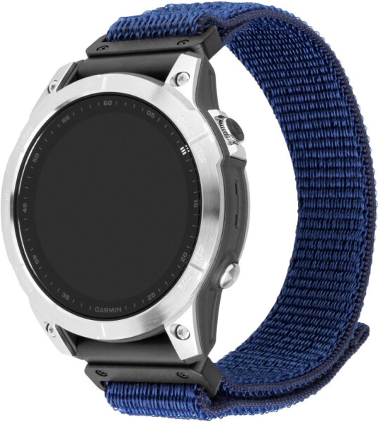 FIXED Nylonový řemínek Nylon Sporty Strap pro Garmin QuickFit 22mm tmavě modrý (FIXNST2-QF22MM-DBL)