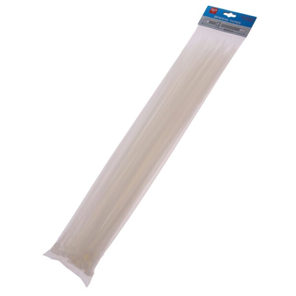 LEVIOR 23870 Pásek stahovací, 500 x 7,6mm, nylon, bílý, balení 50ks