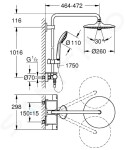 GROHE - Vitalio Comfort Set sprchové hlavice, 3 proudy, držáku a hadice, chrom 26176000