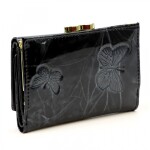Luxusní dámská kožená peněženka s motýlky Gregorio Sihle, černá