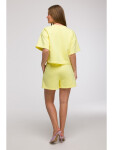 B294 Oříznutá mikina s krátkým rukávem - citronová EU 2XL/3XL