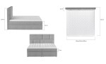 Boxspring Florence Rozměr: 145 x 210 cm, látka: Monolith 09
