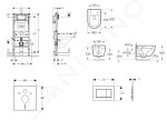 GEBERIT - Duofix Set předstěnové instalace, klozetu Oudee a sedátka softclose, tlačítko Sigma30, matná černá/černá SANI11CA5104