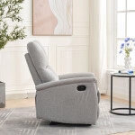 Relaxační křeslo, manuální ovládání, světle šedá látka