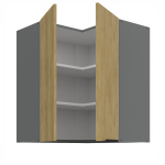 Horní rohová skříňka Cremona ANT 60x60 GN-72 2F (90°) Barva korpusu: Antracit, Barva dvířek: Dub Cremona
