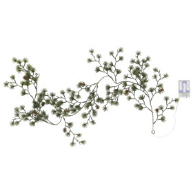 Chic Antique Svítící LED girlanda z umělého jehličí Fir/Pinecones, zelená barva, plast