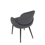 Židle jidelní, šedá látka, černá kovová noha