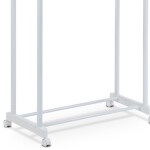 Stojan na šaty dvojramenný s odkladačem, bílá barva, kov / plast, chrom