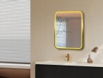 Zrcadlo se senzorem SAT Mood 60x80 cm broušené zlato SATZMOOD6080BZ SATZMOOD6080BZ