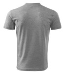 V-neck tričko unisex tmavě šedý melír M
