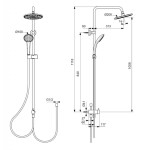 IDEAL STANDARD - Idealrain Sprchový set s přepínačem, černá BC747XG