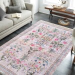 DumDekorace Romantický vintage koberec s botanickým vzorem Šířka: 160 cm | Délka: 220 cm