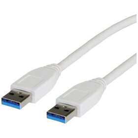 Value USB kabel USB 3.2 Gen1 (USB 3.0 / USB 3.1 Gen1) USB-A zástrčka, USB-A zástrčka 1.80 m bílá stíněný 11.99.8975