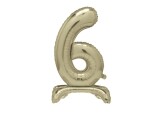 Balónek fóliový číslo 6 zlaté stojící 70 cm Balónek fóliový číslo 6 zlaté stojící 70 cm