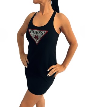 Dámské tílkové šaty Guess E5GP01 Rhinestone černé
