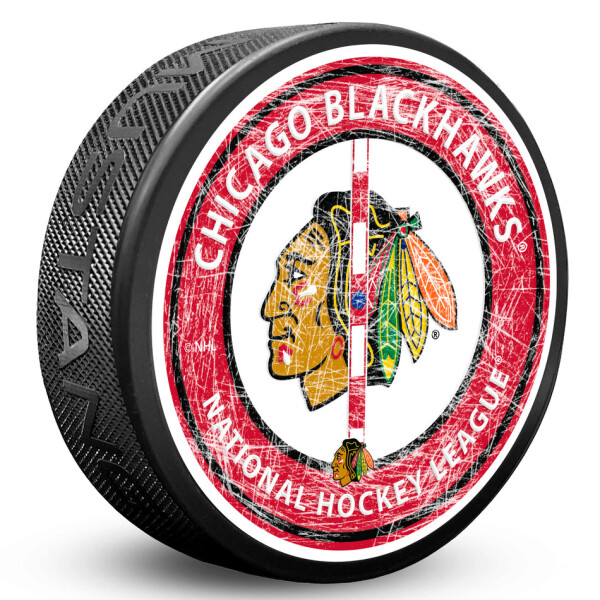 Mustang Puk Chicago Blackhawks NHL Center Ice
