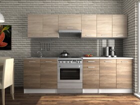 FRONTI Kuchyňská linka LUIZA 260x200 - Sonoma + tobacco