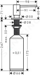 HANSGROHE - Příslušenství Dávkovač mycího prostředku A41, 500 ml, matná černá 40438670