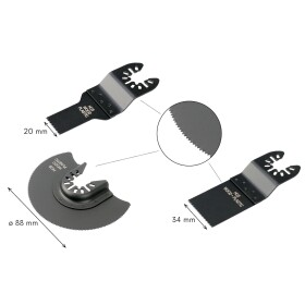 LEVIOR 24320 Sada nástrojů pro multifunkční brusku 3ks (HCS)