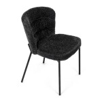 Židle jídelní, šedá látka, černé kovové nohy.