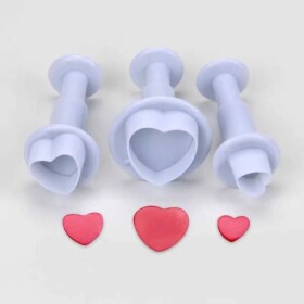 Dortisimo Plastové vypichovače s pístem Srdíčka (3 ks)
