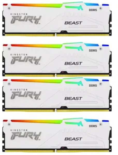 Kingston Fury Beast White RGB 64GB (4x16GB) DDR5 5600MHz / CL40 / DIMM / XMP (KF556C40BWAK4-64)