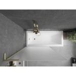 MEXEN/S - Next L vanová zástěna FIX 100 x 150, vzor, zlato kartáčovaný 895-100-000-03-30-55