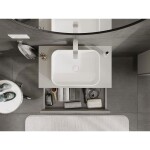 MEXEN/S - Rivel koupelnová skříňka pod umyvadlo 80 cm s deskou, 2 zásuvky, reliéf , šedá mat 91A20-08047-2-BFFC62