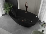MEXEN/S - Eris volně stojící vana 170 x 80, černá, sifon a přepad růžové zlato 53441708070-60