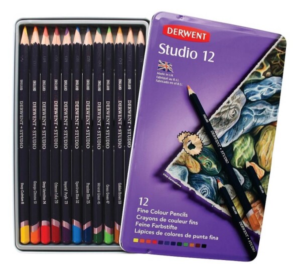 Derwent Studio – sada 12 barevných tužek pro kresbu