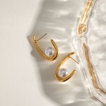 ELENYS Pearl – pozlacené náušnice 18K žluté zlato