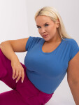 Tmavě modré dámské triko plus size BASIC FEEL GOOD Velikost: M