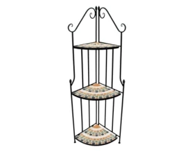 Rohový regál Mosaic, černý/zelený