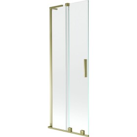 MEXEN/S - Velar L dvoukřídlá posuvná vanová zástěna 70 x 150, transparent, zlatá 896-070-003-01-50