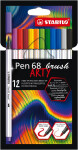 Fixa STABILO Pen 68 brush sada 12 ks v pouzdru"ARTY"