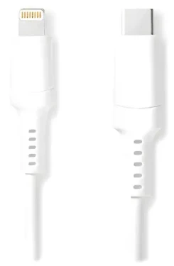 Nedis Lightning kabel 1 m bílá / Datový kabel / USB-C (M) - Lightning 8-pin (M) / USB 2.0 (CCGW39650WT10)