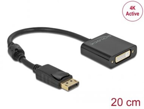 DeLock Adaptér DisplayPort 1.2 (M) - DVI (F) 0.2m černá (63482)