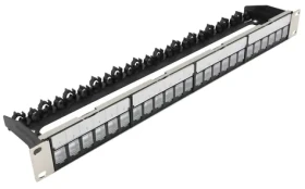XtendLan 19" černá / Patch panel / 24 portů / stíněný / 4x vyjímatelný modul / 1U (PP19-24N-N)