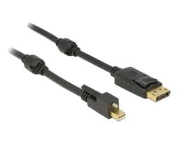 Delock Kabel mini Displayport 1.2 samec se šroubky Displayport samec 1 m černá / 4K (83721-D)