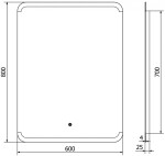 MEXEN - Nida zrcadlo s osvětlením 60 x 80 cm, LED 600 9806-060-080-611-00