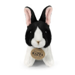 Plyšový králík bílo-černý sedící 16 cm, ECO-FRIENDLY