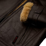 Pánská Kožená Zimní Bunda Bomber Lazare Pravý Kožíšek Brixton Hnědá Velikost: M