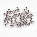 Korálek z nerezové oceli se širokým průvlekem - platinový - 3 x 2 mm - 1 ks